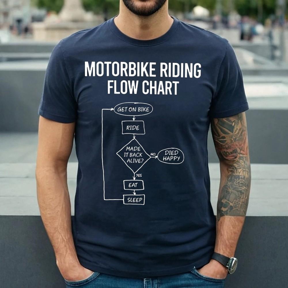 

Motorbike Riding Flow Chart | Downhill Bike Lover | JOKE | MEN S T-shirt Tee Top 2XL