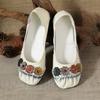 Leather Shallow Mouth Single Shoes Women's Beef Tendon Sole Round Head Light Non-slip Soft Sole One Pedal Shoe Flower