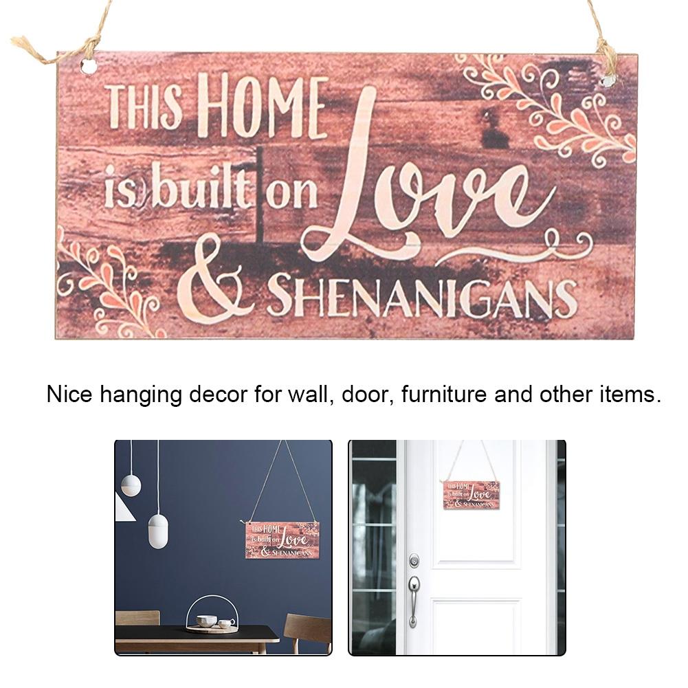 2 Stück Holz Hängeplakette Willkommen Hängeschild Tür Fenster Wand DIY Dekoration