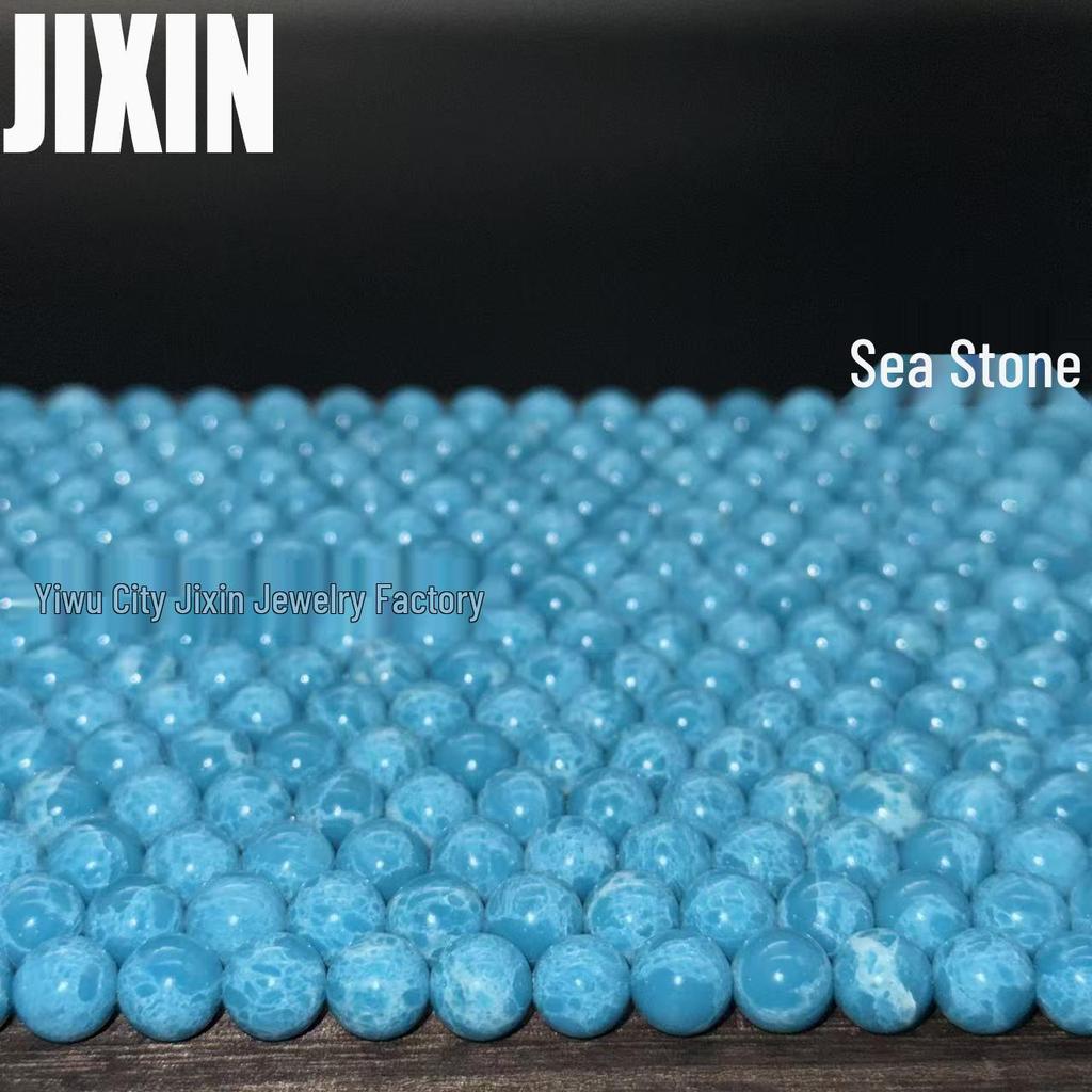 Sea Jasper and Larimar Stone Beads for DIY Bracelets and Necklaces