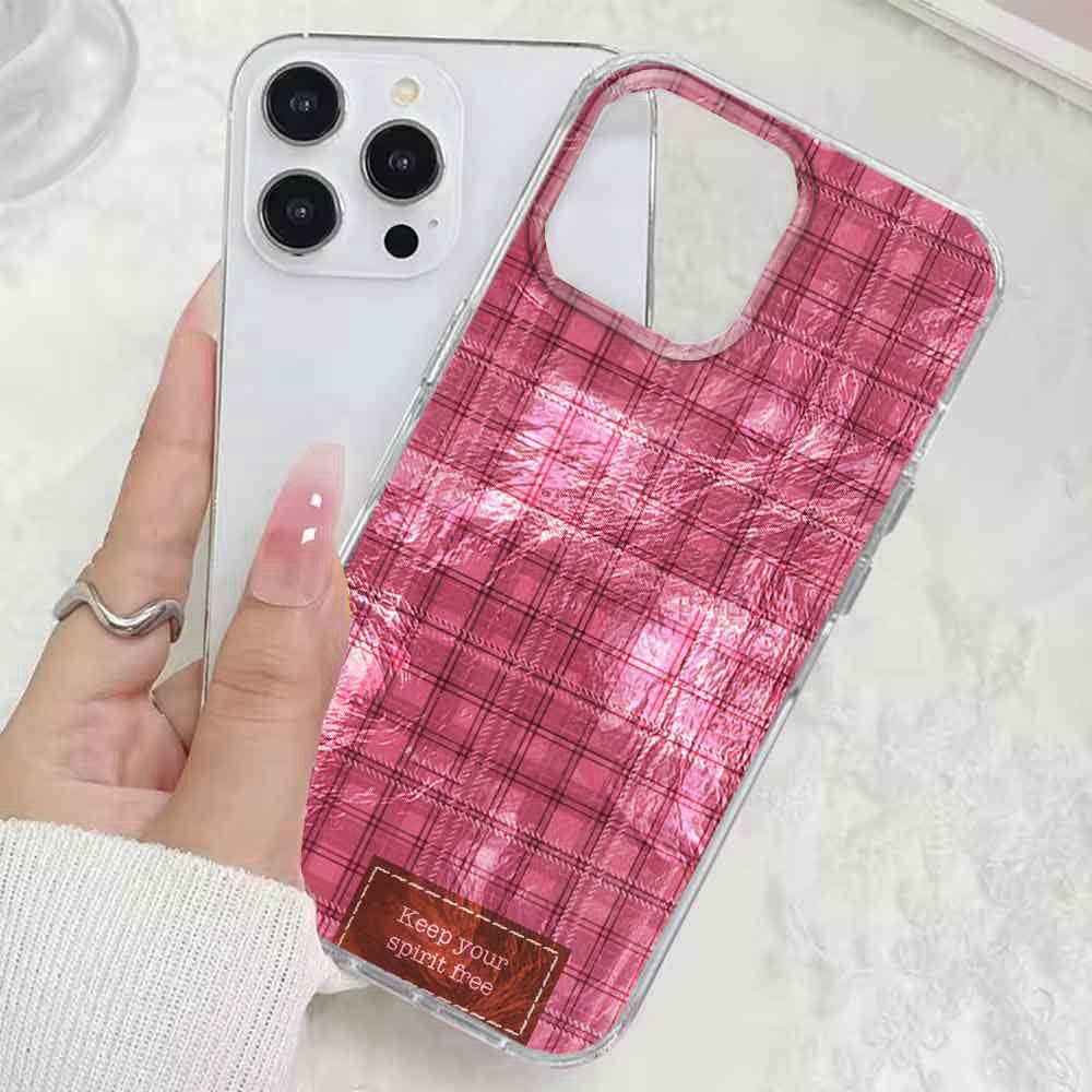 Winter Braun Gitter Muster Handyhülle für iphone 17 Air 16 15 14 13 11 12 Pro Max 7 8 Plus X XS XR SE 2022 2020 16e Hülle