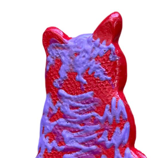 Cat Garden Stake Resin Cat with Metal Ground Insert Stake Colorful Cat Stake for Flower Beds Yard Art Flower Pot