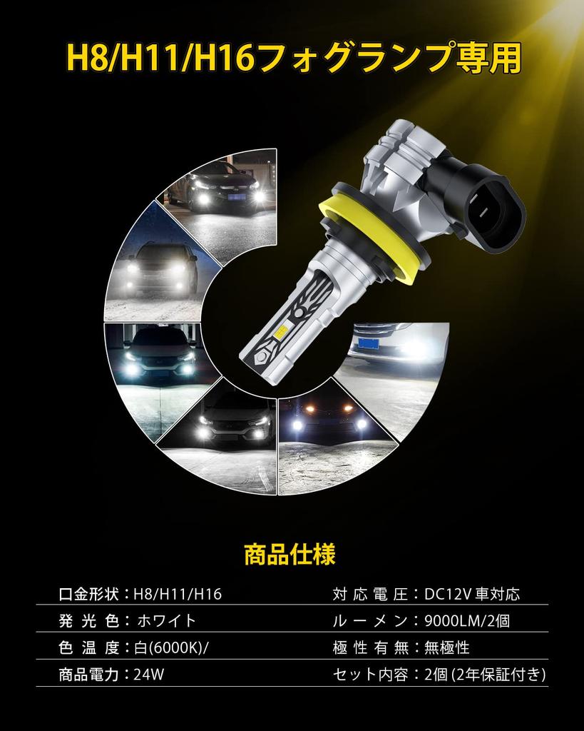 LEROTOPS H11/H8/H16 LED Headlight, Compatible with New Vehicle Inspection, Integrated Size Type, Equipped with
