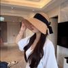 Cotton Linen Blend Fisherman Hat With Bow Decoration For Women Summer Sun Protection Wide Brim Casual Sunhat