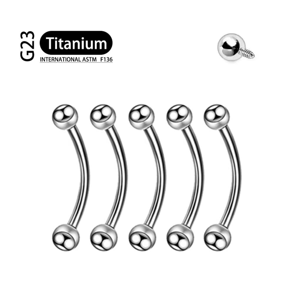 5Pcs Implant Grade F136 Titanium Gothic Spike Labret Tragus Helix Bar Lip Bar Rings Stud Cartilage Ear Piercings Body Jewelry