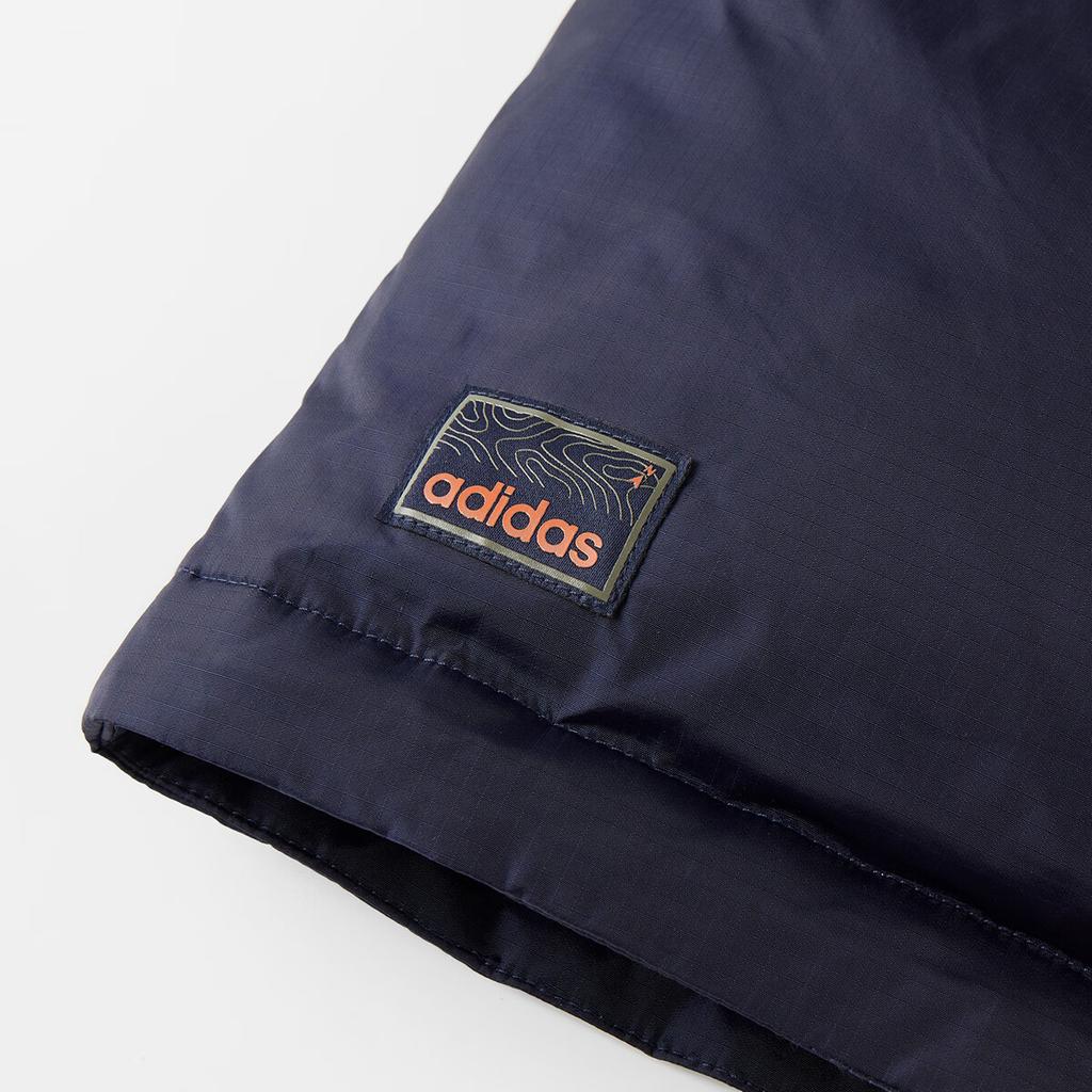 Adidas Fashion Cold-Resistant Color Block Logo Long Sleeve Down Jacket Unisex Jacket Legendary-Ink-Blue JL8260