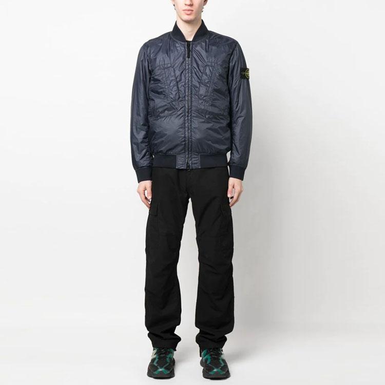 STONE ISLAND Ss23 Solid Color Logo Patch Zip Long Sleeve Jacket Men Jackets Midnight-Blue 781542125-V0020