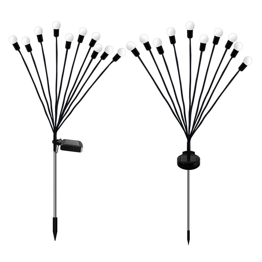 Solar Lawn Light Sensitive Intelligent Light Control Bright Waterproof for Yard Garden 10 Head Warm