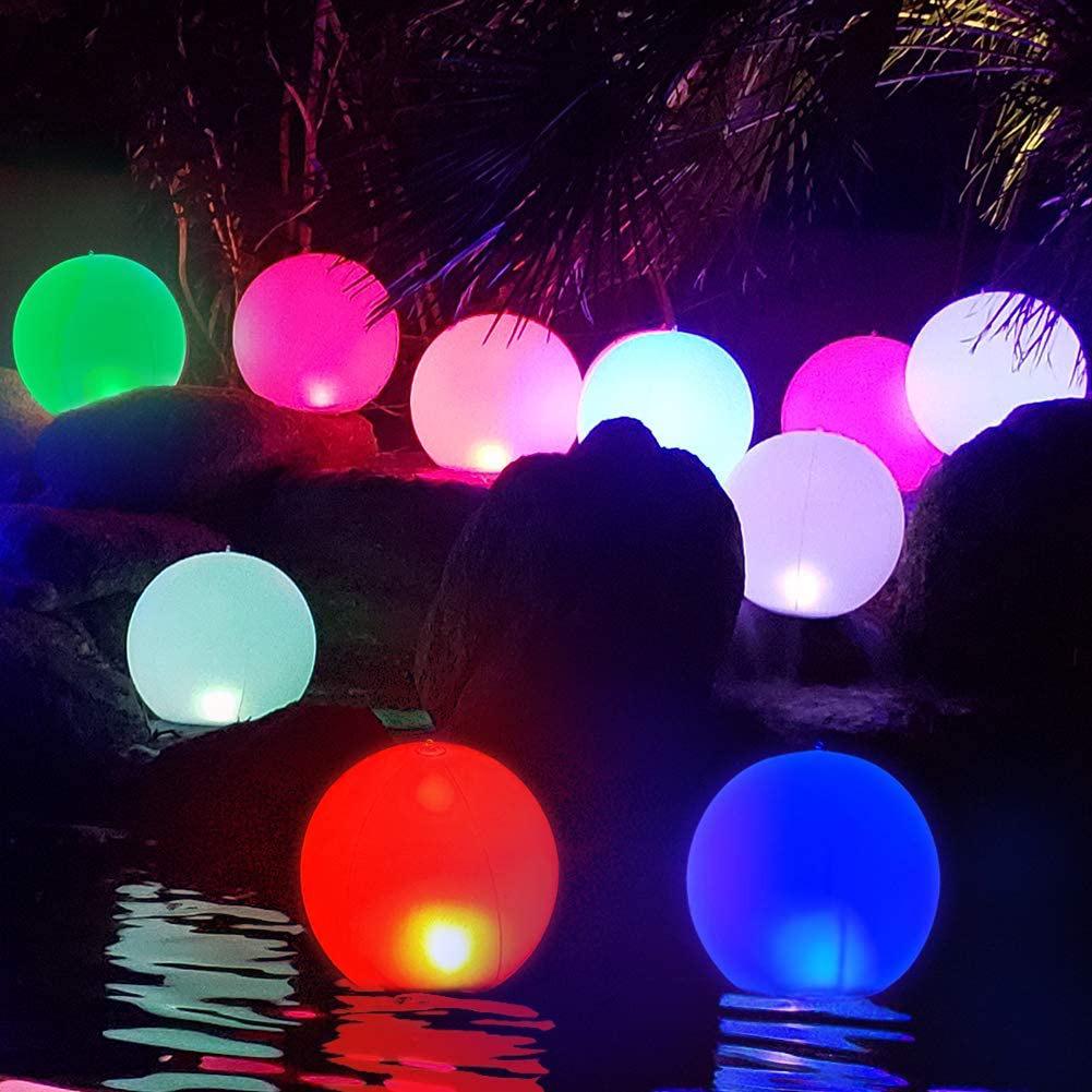 Remote-Controlled 16-Color LED Inflatable 40cm Luminous Beach Ball