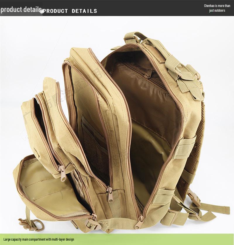 Tactical 3P Assault Backpack - Large Capacity Camo for Travel, Mountaineering, Hiking, Adventure & Camping with Load Reduction.