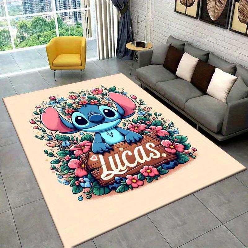 1pc Stitch Pattern Area Rug Soft Flannel Floor Mat for Living Room,Office,Bedroom and Carpet