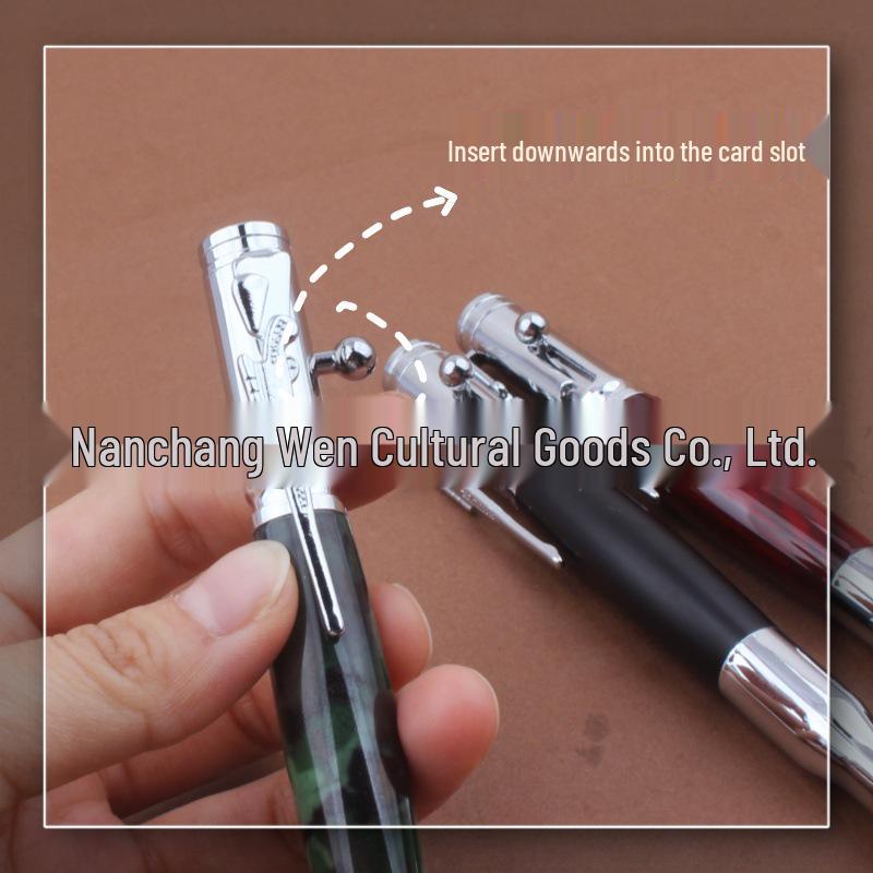 Bullet-Shape Metal Press Gun Bolt Switch Pen with Neutral Ink Refill
