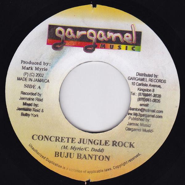 7inch Record BUJU BANTON - Concrete Jungle Rock NONE Gargamel Music 2002 Jamaica Reggae, Ska & Dub Used