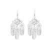 Vintage Miao Silver Minority Wind Earrings Personalized Bohemian Style Flower Long Fringed Earrings