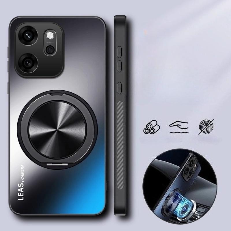 AG Matte Magnetic Case for OPPO Reno 14 Pro 14F 360° Rotating Ring Holder Wireless Charging Hard Cover for OPPO Reno 14 F