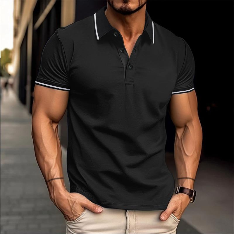 Cross-border men's clothing new lapel men's casual fashion short sleeves