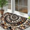 Semicircular Flower Diatom Mud Bathroom Absorbent Non-slip Floor Mat Household Entrance Carpet Entrance Door Mat