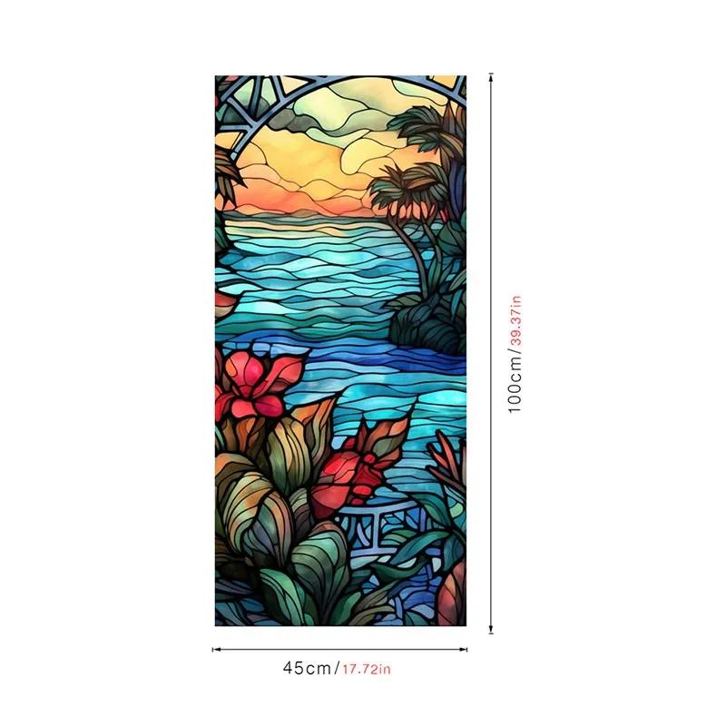 Europäischer Stil Fensterfolien Aufkleber Bunte Folie Vinyl für Glasfenster Buntglas Fensterfolie Haus und Badezimmer