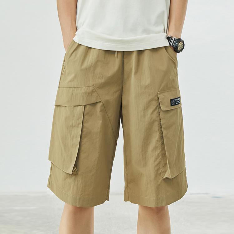 Li Ning Sports Fashion Series Woven Casual Shorts Men Shorts Khaki AKSR527-2