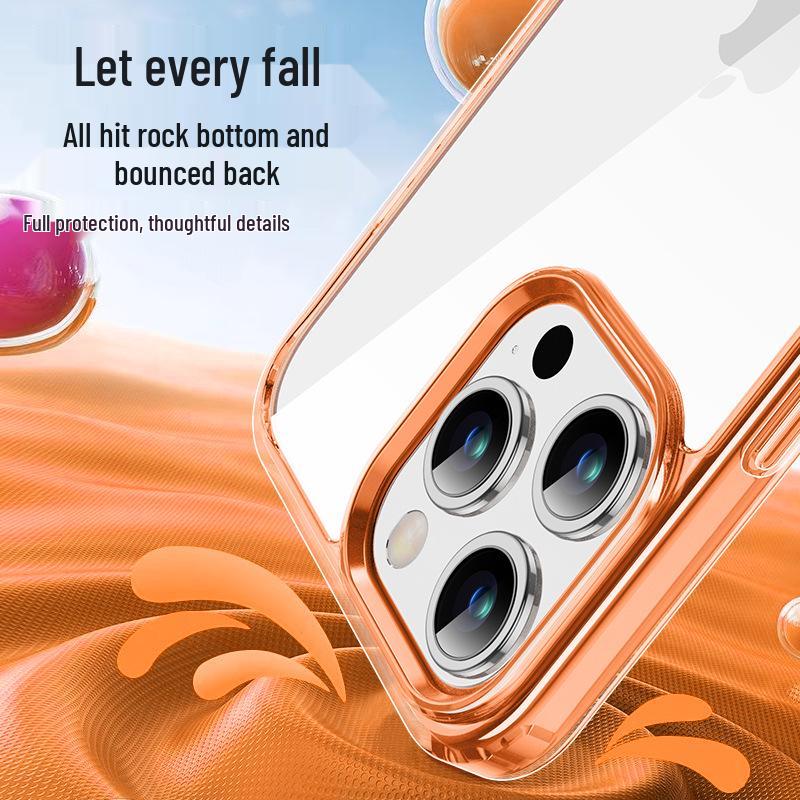 iPhone 14/15 Transparent Airbag Anti-Drop Case with Back Panel