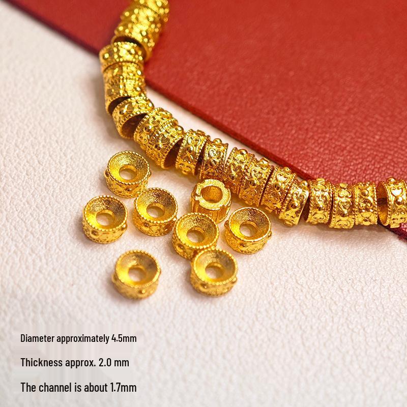 Color-preserving 24k Gold Copper Meander Spacer Bead for Handmade Necklaces