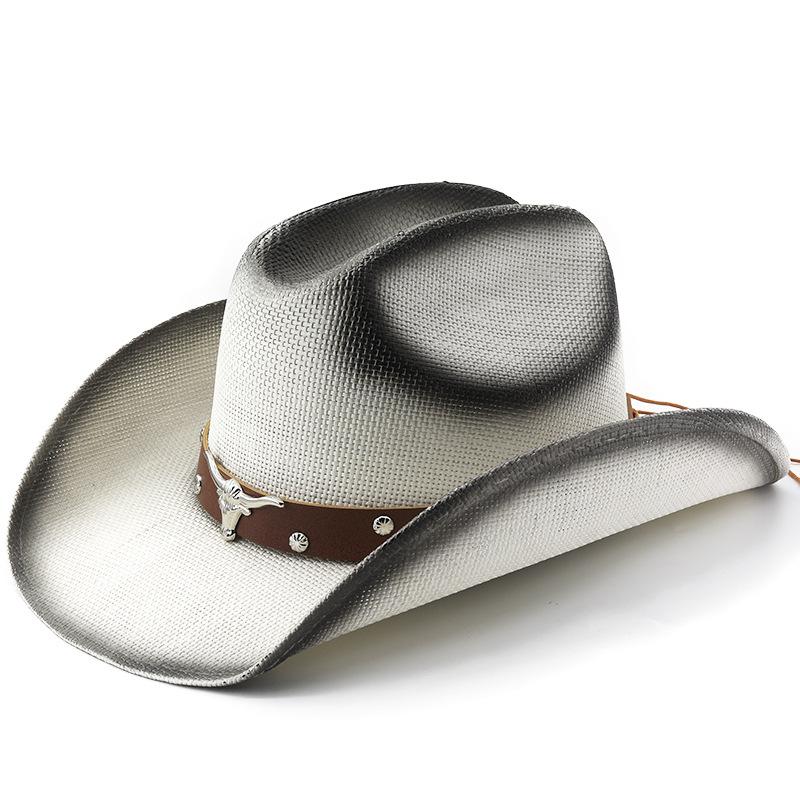 Freedom Outdoors Women's Outdoor Travel Sun Hat Rolled Brim Western Cowboy Hat Outdoor Sun Protection Hat Fishing Hat Straw Hat Summer 56-58Cm