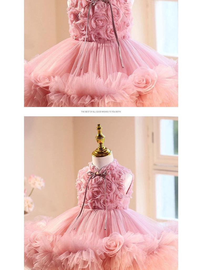 Girls' Flower Girl Wedding and Princess Party Dress for Birthday, Host, Piano Performance, and Special Events