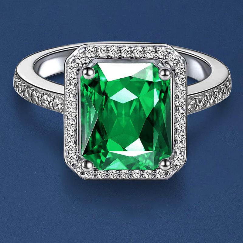 European and American zircon rings, men's and women's fashion niche design, high-end sense, generous zirconium rings, popular
