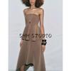 Short Skirt Crepe Tube Top Casual Comfortable Top 3641004 Crepe Asymmetric Midi Dress 3641005