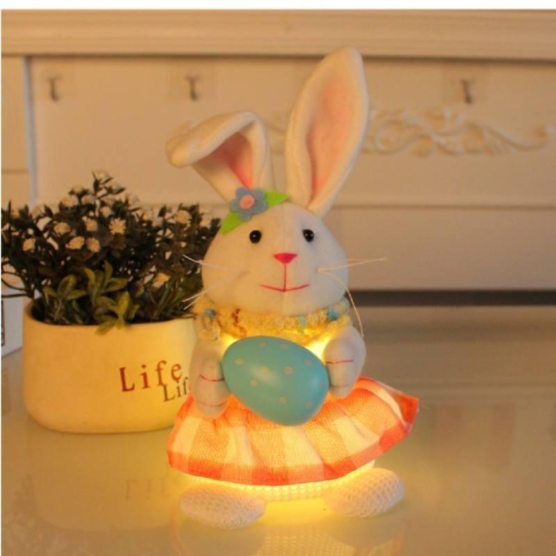 Rabbit Standing Plush Toy Cartoon Shaped Radiant Carrot Egg Decoration Easter