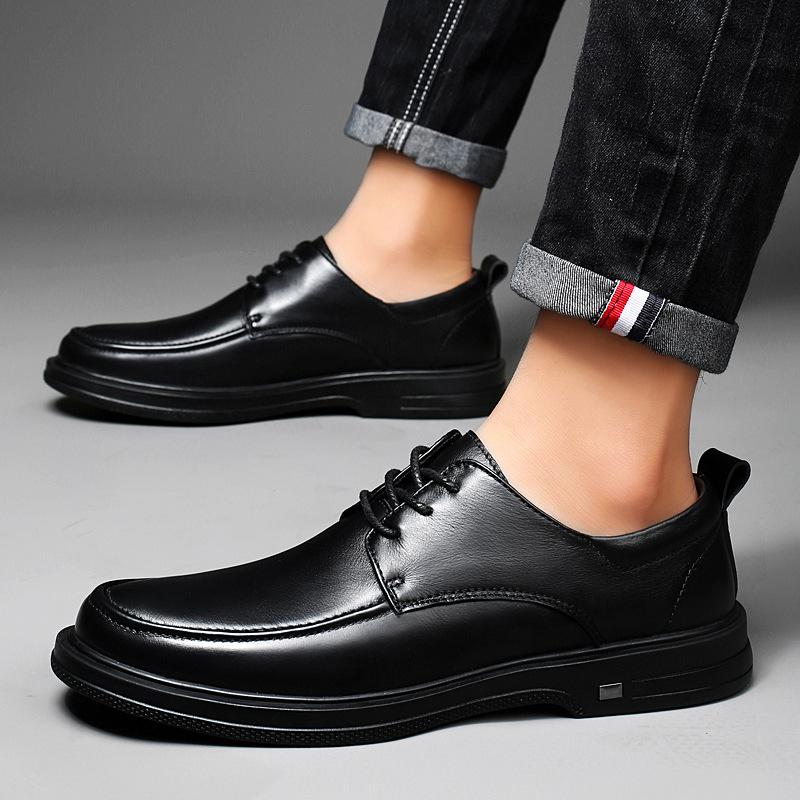 Autumn Leather Men's Shoes 2025 New First-layer Cowhide Polished Business Casual Leather Shoes Men's Autumn and Winter