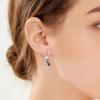 Boucles d'Oreilles en Argent Sterling 925 Pour Femmes Tendance Géométriques Bleu Plume Boucle d'Oreille Bijoux Prévenir l'Allergie Fête Cadeau Accessoires