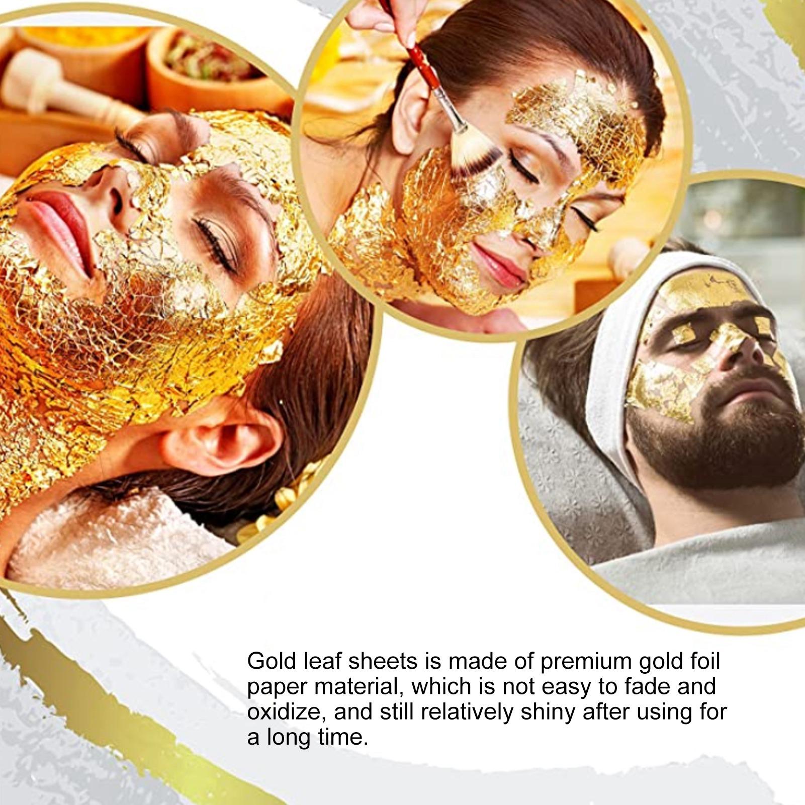 

500pcs Gold Leaf Sheets Fashion Multi Purpose Imitation Gold Leaf for Arts Gilding Crafting Painting Decoration