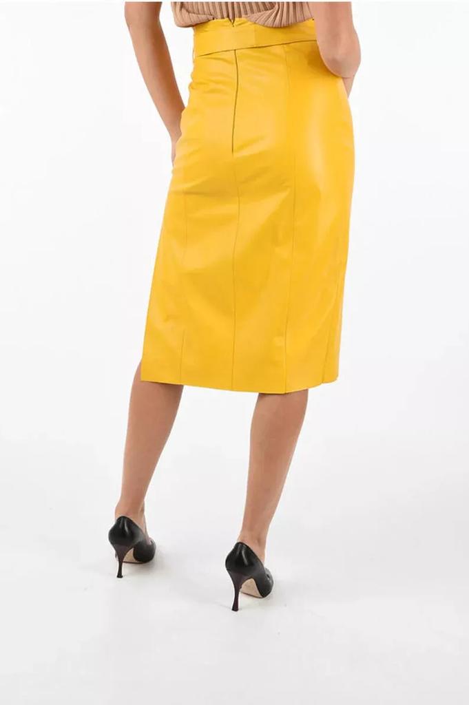 Lambskin Skirt Genuine Women Party Stylish Yellow Wear Handmade Leather