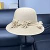 French Romantic Raffia Hat Female Hepburn Wind Fisherman Basin Hat Summer Seaside Vacation Sunshade Sun Hat