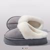 Plush Slippers 4cm Platform Sole Non-Slip Indoor Outdoor Warm House Shoes Unisex Winter Home Comfort Fur Lined