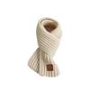 Korean Fashion Kids' Leather Patch Wool Scarf - Autumn/Winter Warm Neck Warmer for Boys, Girls, Babies