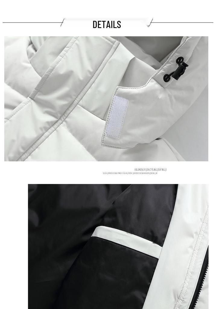 Unisex Long Down Jacket: Knee-Length, Korean Style, Thick, Warm, Hooded Winter Coat for Couples