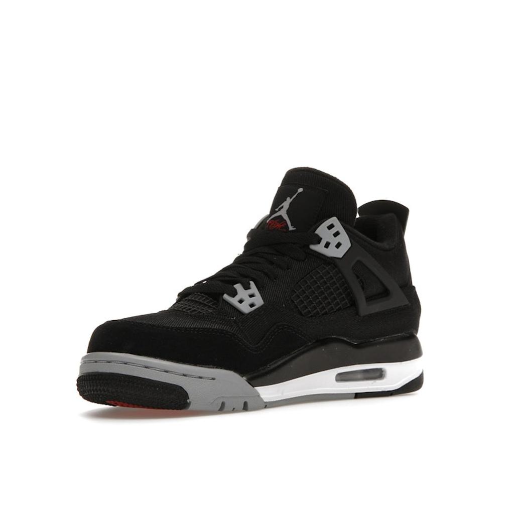 Pantofi de sport pentru copii Air Jordan 4 Retro SE GS Negru Canvas Alb-Roșu Foc-Oțel-Gri DV0553-006