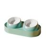 Slanted Mouth Pet Feeding Double Bowls Portable Pet Drinking Feeder Dog Food Basin  Water Container