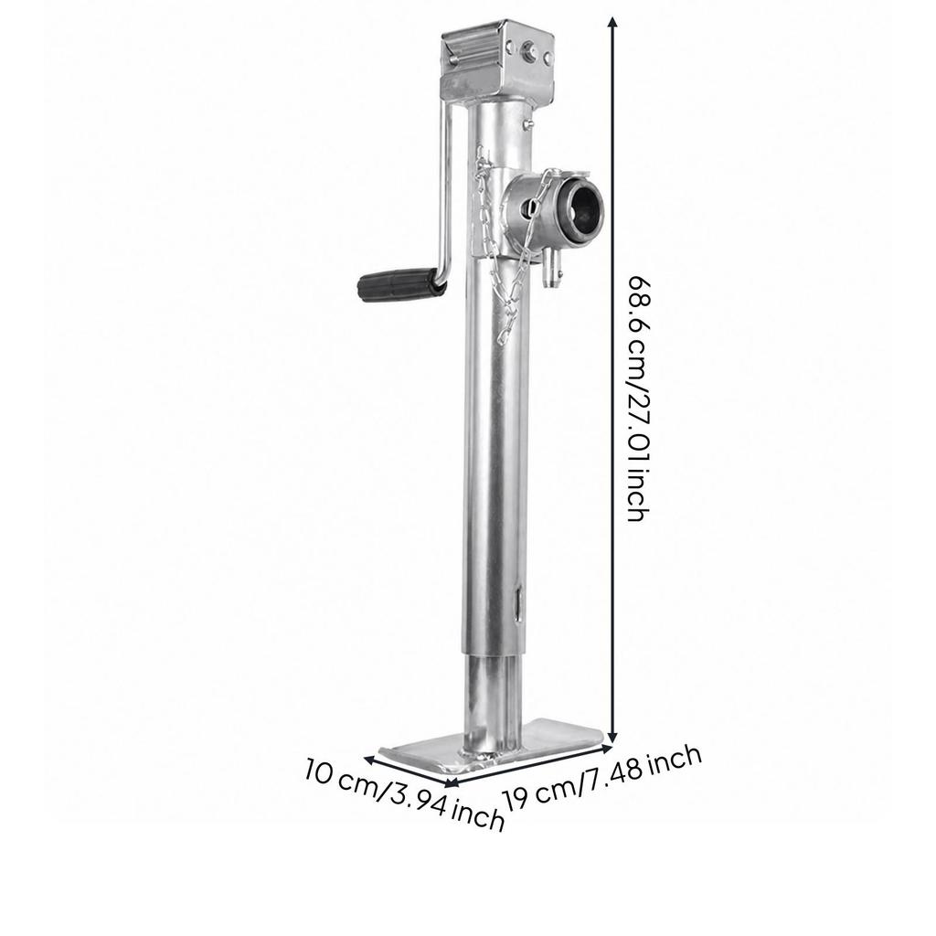 Resistant Trailer Jack Leg | Manual, with Foot Plate, Adjustable,