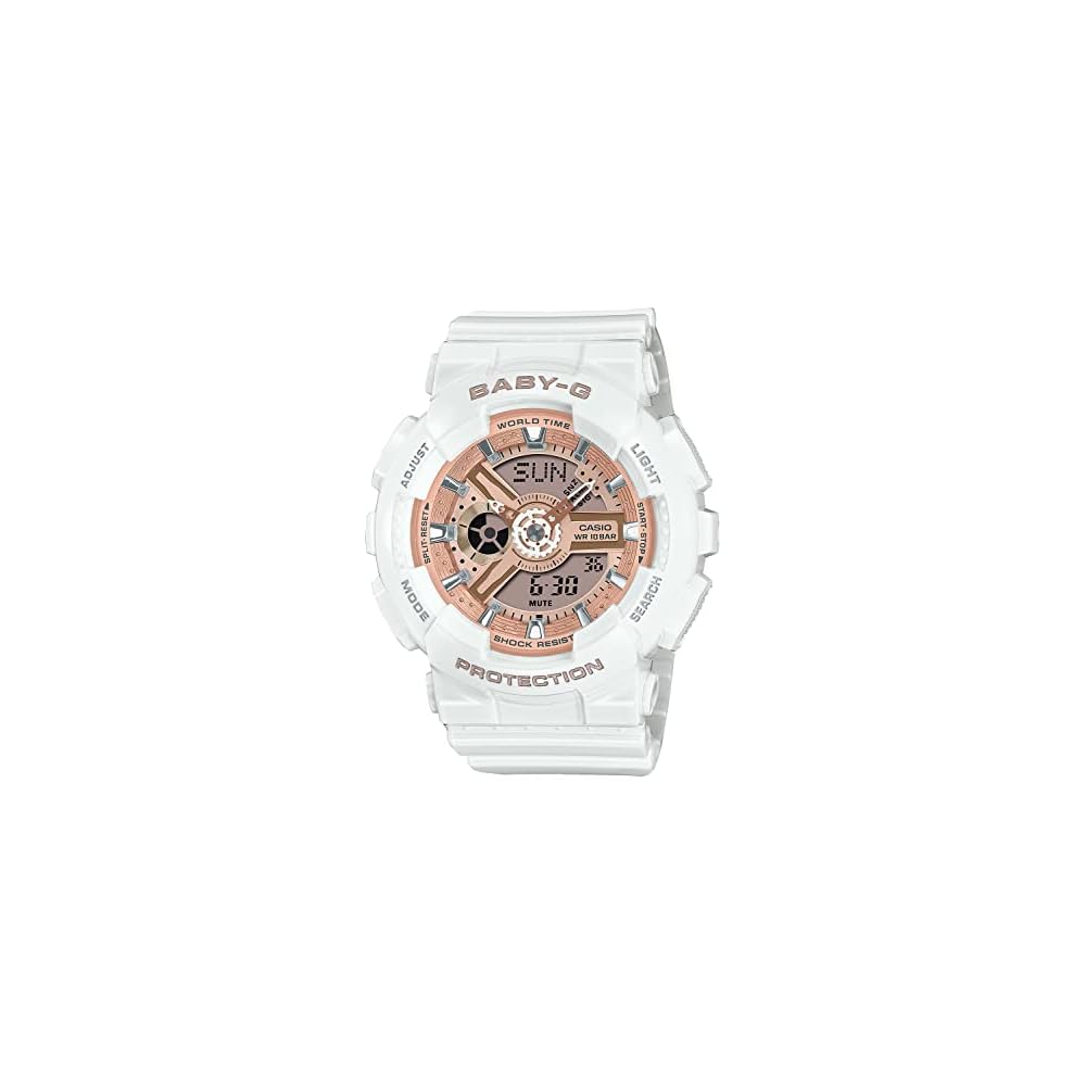 Casio Baby-G BA-110X-7A1JF Women s Watch White Pink Analog Waterproof 100m