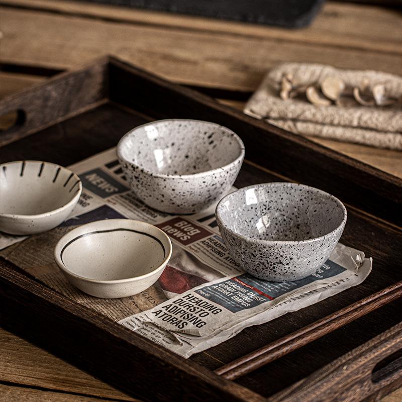 Japanese Retro Style Ceramic Taste Plates, Household Small Plates, Tableware, Dipping Bowls, Small Plates, Hotel Front Dishes