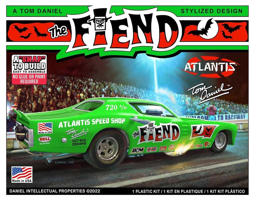 Atlantis Models Tom Daniels Funny Car The Fiend Plastic Model ATLAMCM8278 1/32