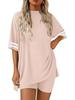 2026 Comfortable Women's Casual Round Neck T-shirt & Elastic Waist Shorts Set