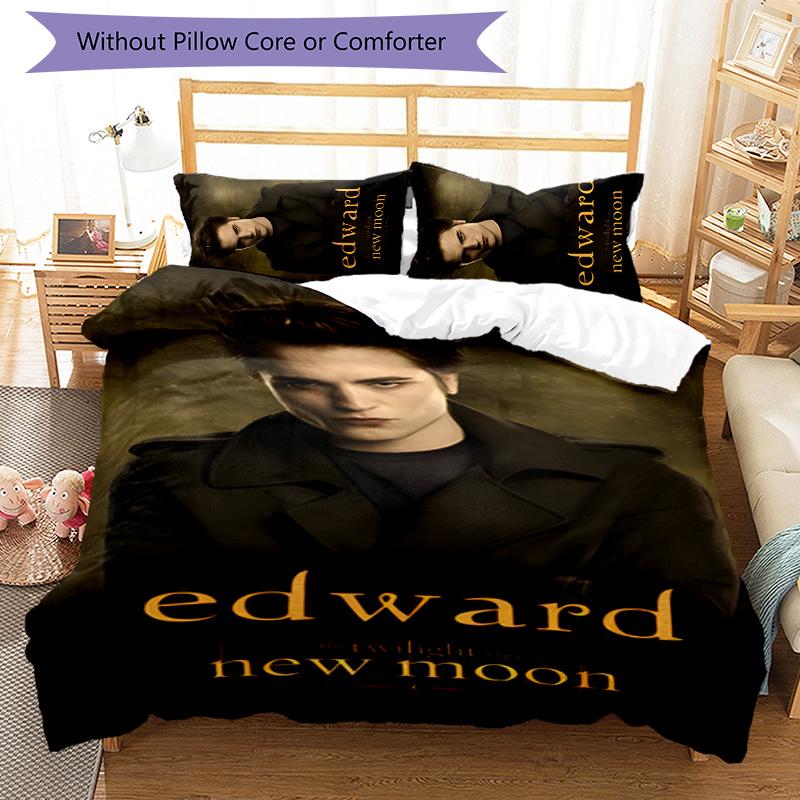Juego de Ropa de Cama Edward Cullen de 3 Piezas Funda Nórdica con Cierre Incluye 1 Funda Nórdica y 2 Fundas de Almohada para Todas las Estaciones Decoración de Dormitorio Hogar Dormitorio Universitario