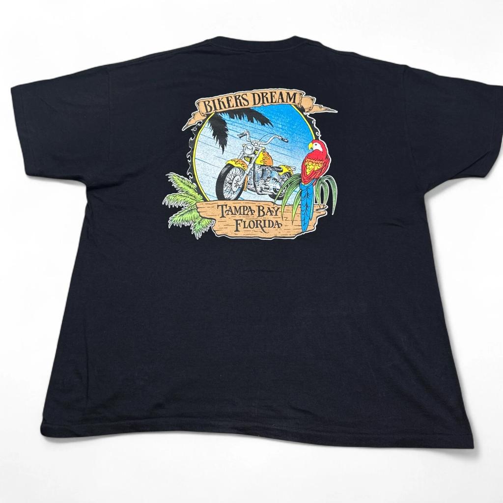 Vintage 90s Motorcycle Tee Shirt Adult Size 2XL Bikes & Whiskey Double Sided '93