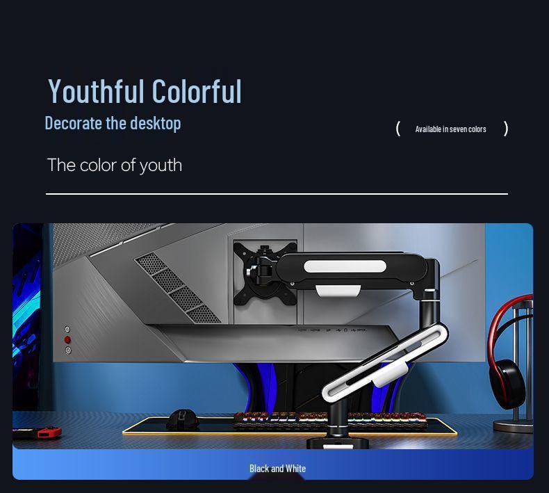 Suport monitor de gaming reglabil cu braț rotativ și ridicător