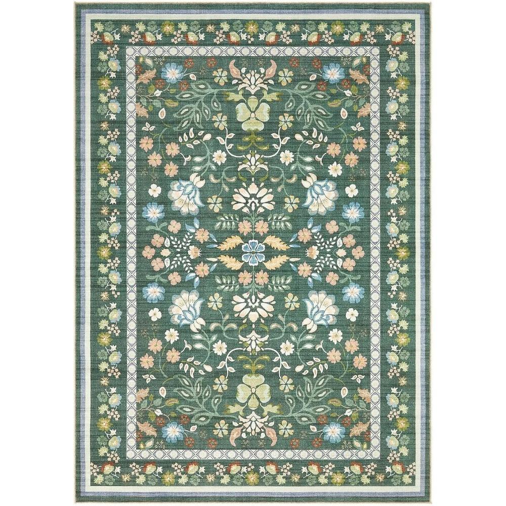 Living Room Carpet  Bedroom Bedside Floor Mat Machine Washable Carpets Spring Flowers Plant Retro Home Decoration Rug