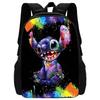 Kids Stitch Cartoon Print Backpack Elementary School Children Lightweight Ergonomic Dual-Shoulder Bag Boys Girls